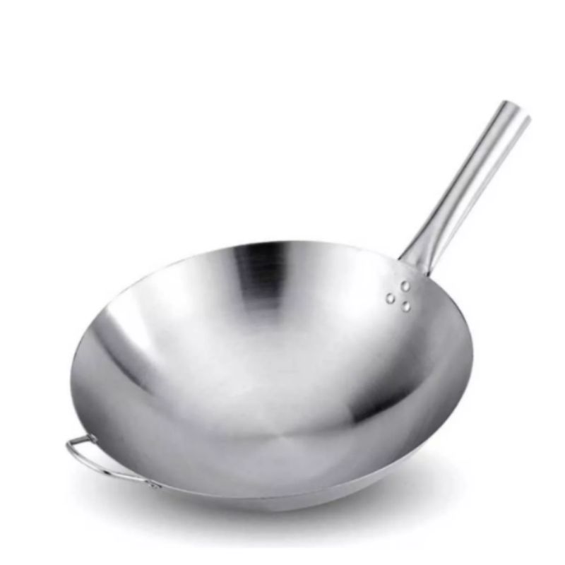 GENERICO - SARTEN WOK CHIFERO DE ACERO INOXIDABLE 34CM