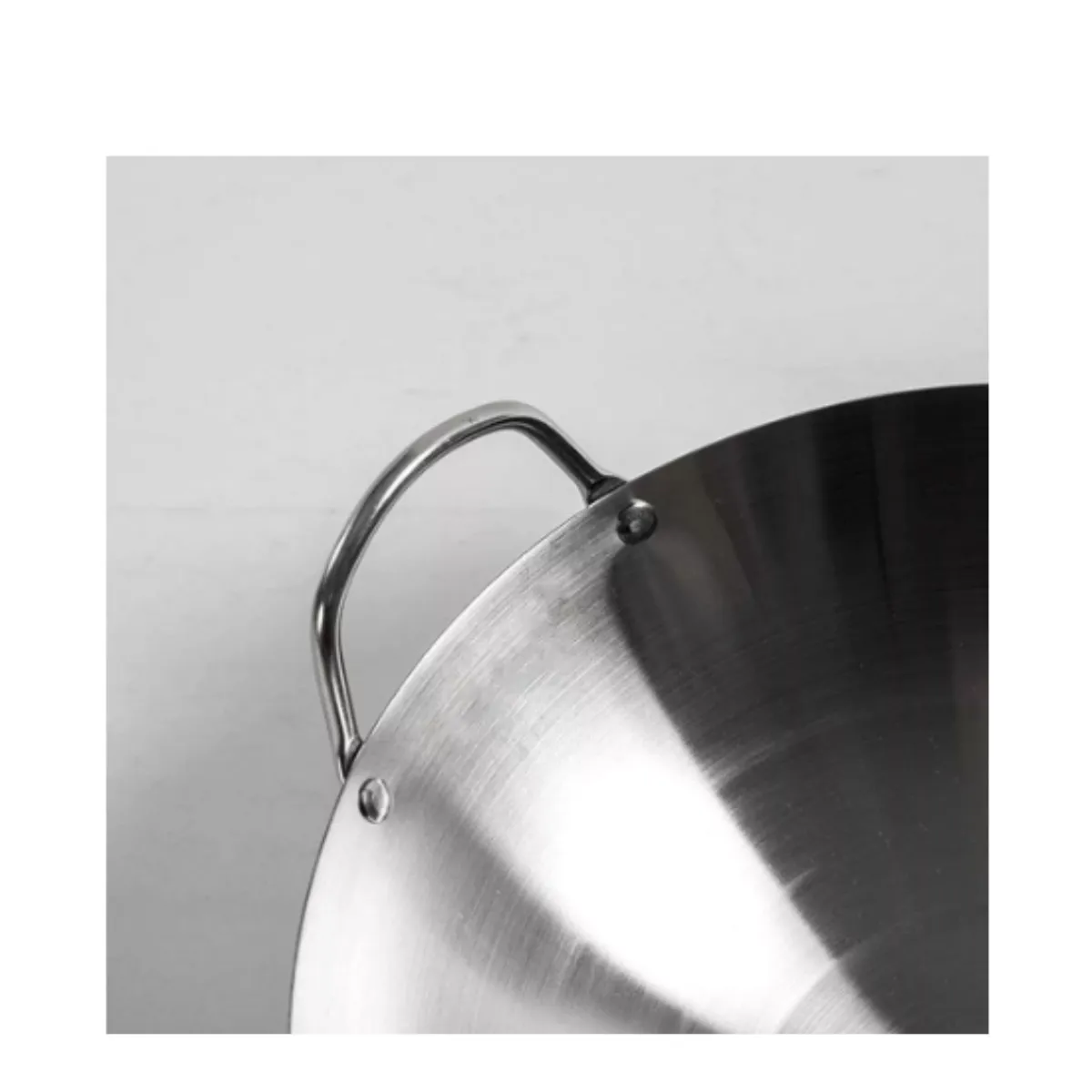 GENERICO - SARTEN WOK CHIFERO DE ACERO INOXIDABLE 38CM