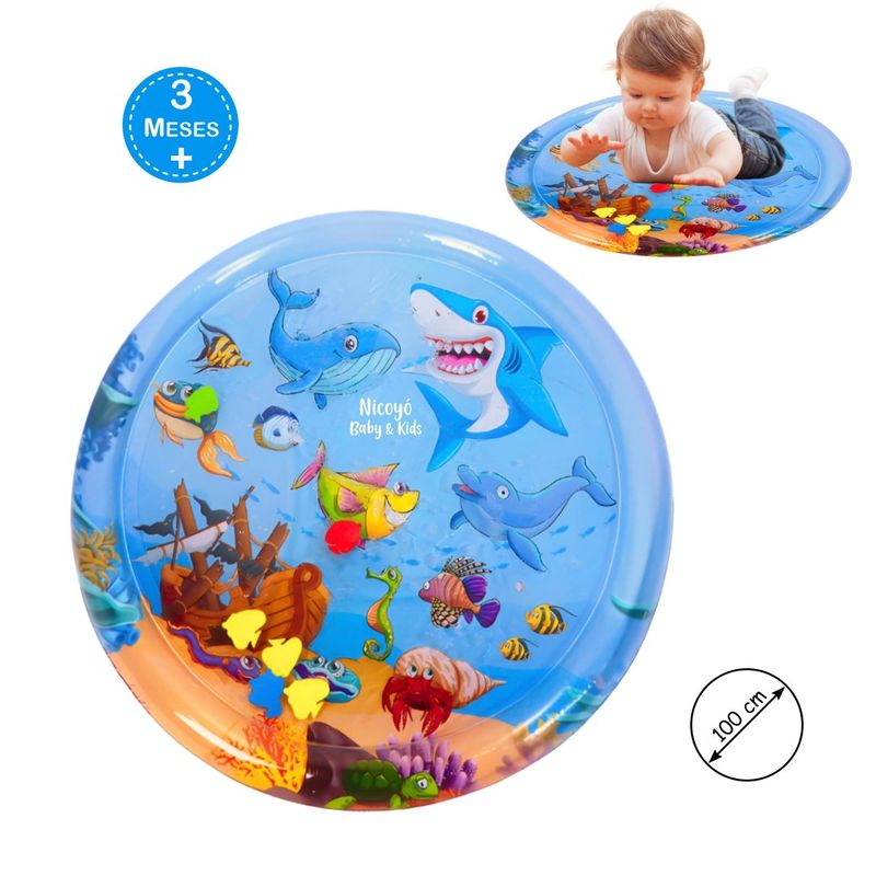 GENERICO - Colchoneta Redonda Inflable de 100x100 CM para Tummy Time