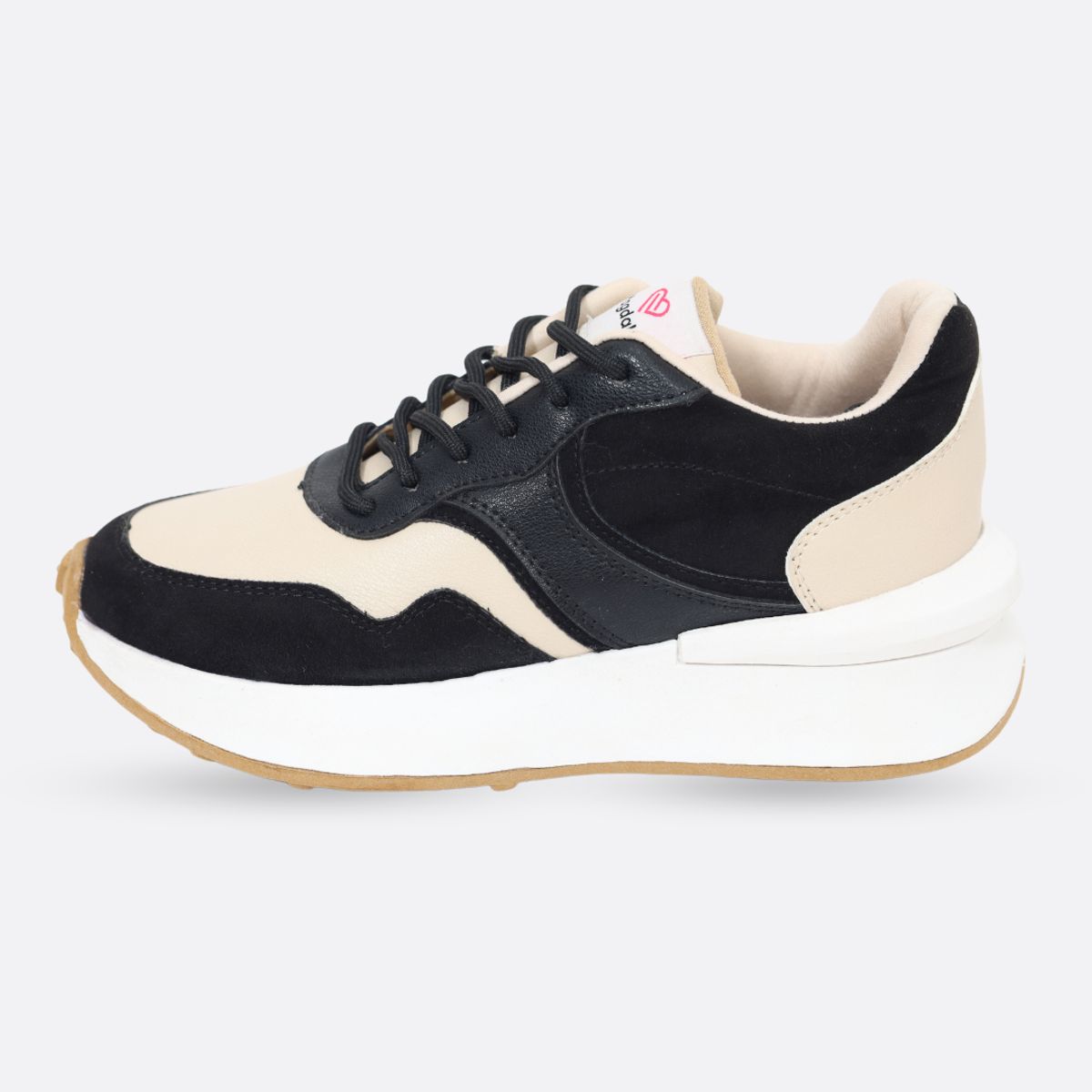 MAGDALENA SHOES - Zapatillas Mujer Aria 870 beige con negro