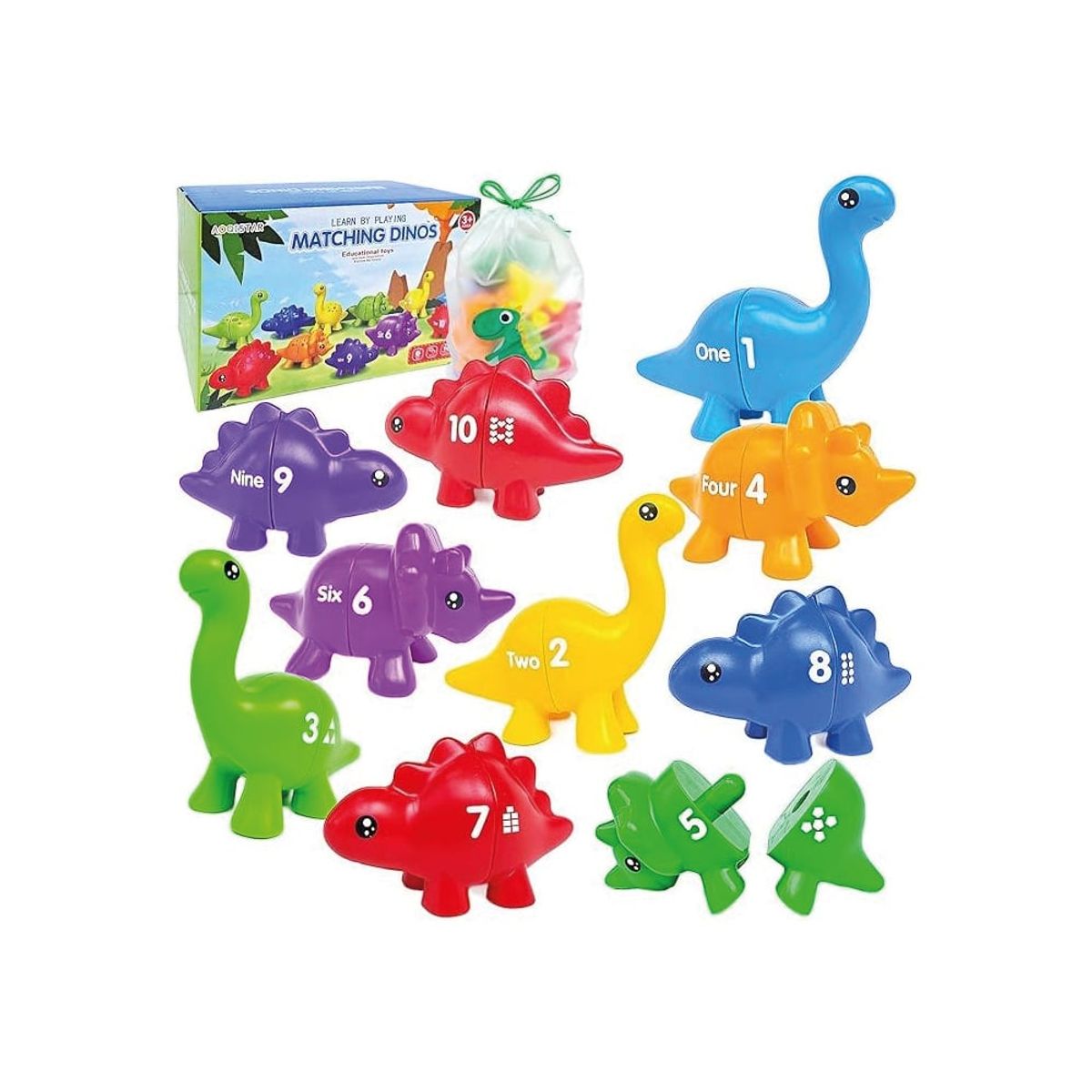 GENERICO - Juguete Didáctico Dinosaurios Conectores con Números