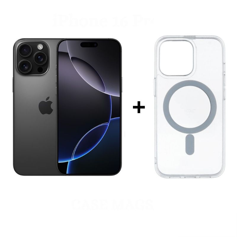 APPLE - Apple iPhone 16 Pro Max Intelligence 256GB - (eSIM) - Black Titanium + Case