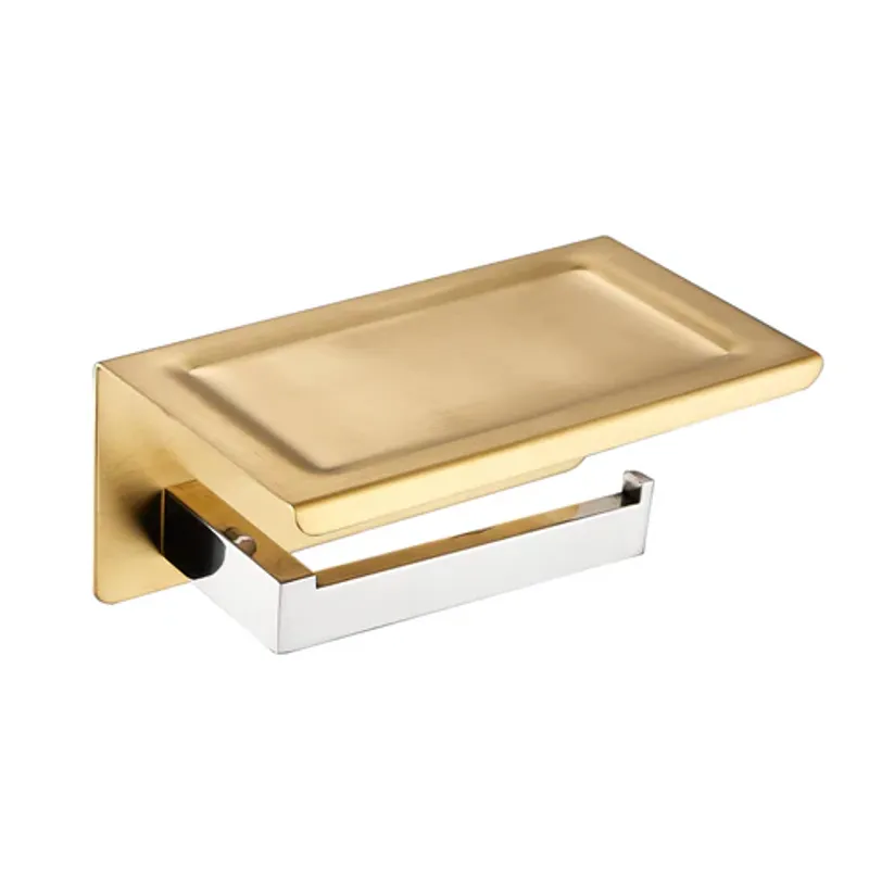 FRATELLI - Papelera Holder en Acero Inoxidable Dorado