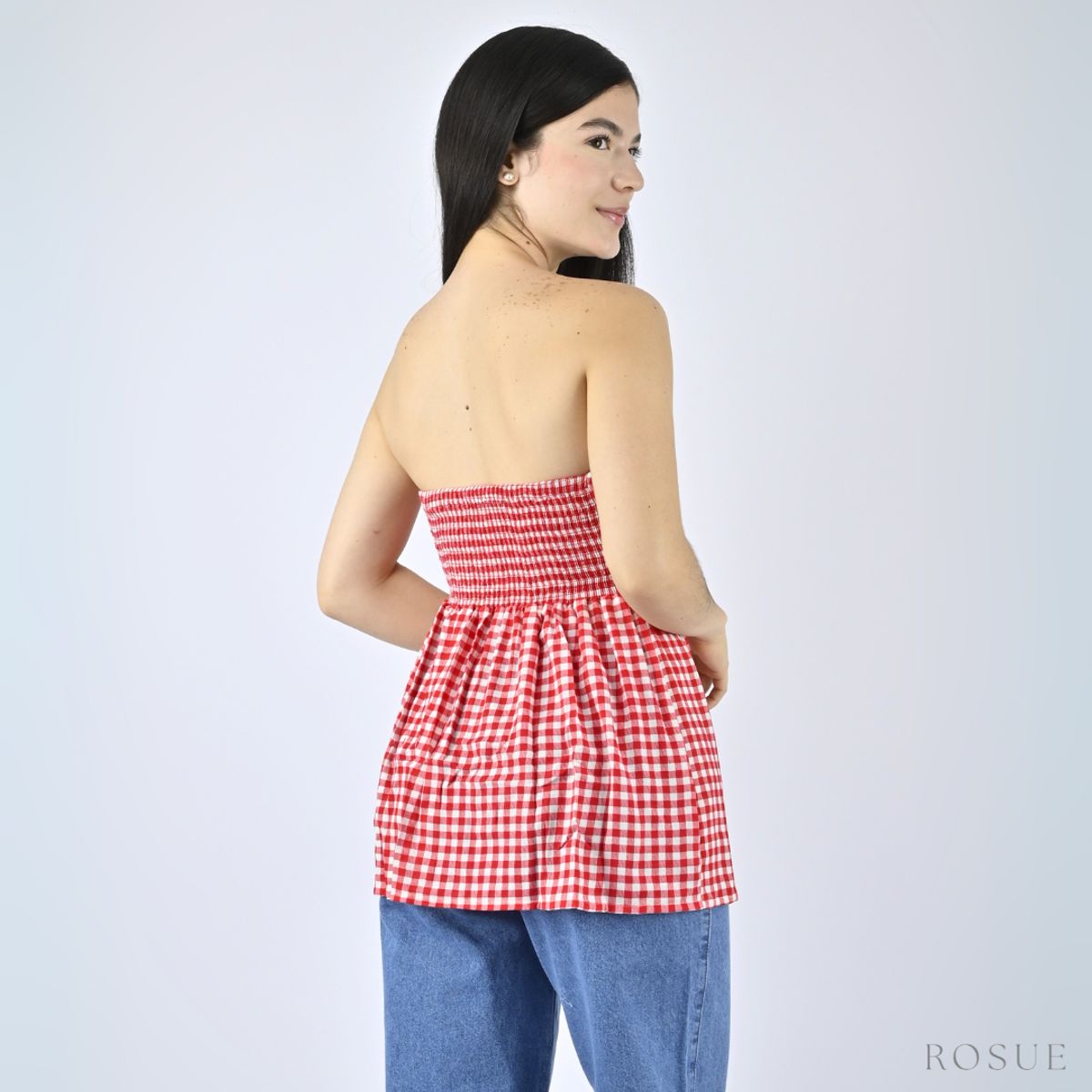 ROSUE - Blusa Mujer Cuadros Picnic