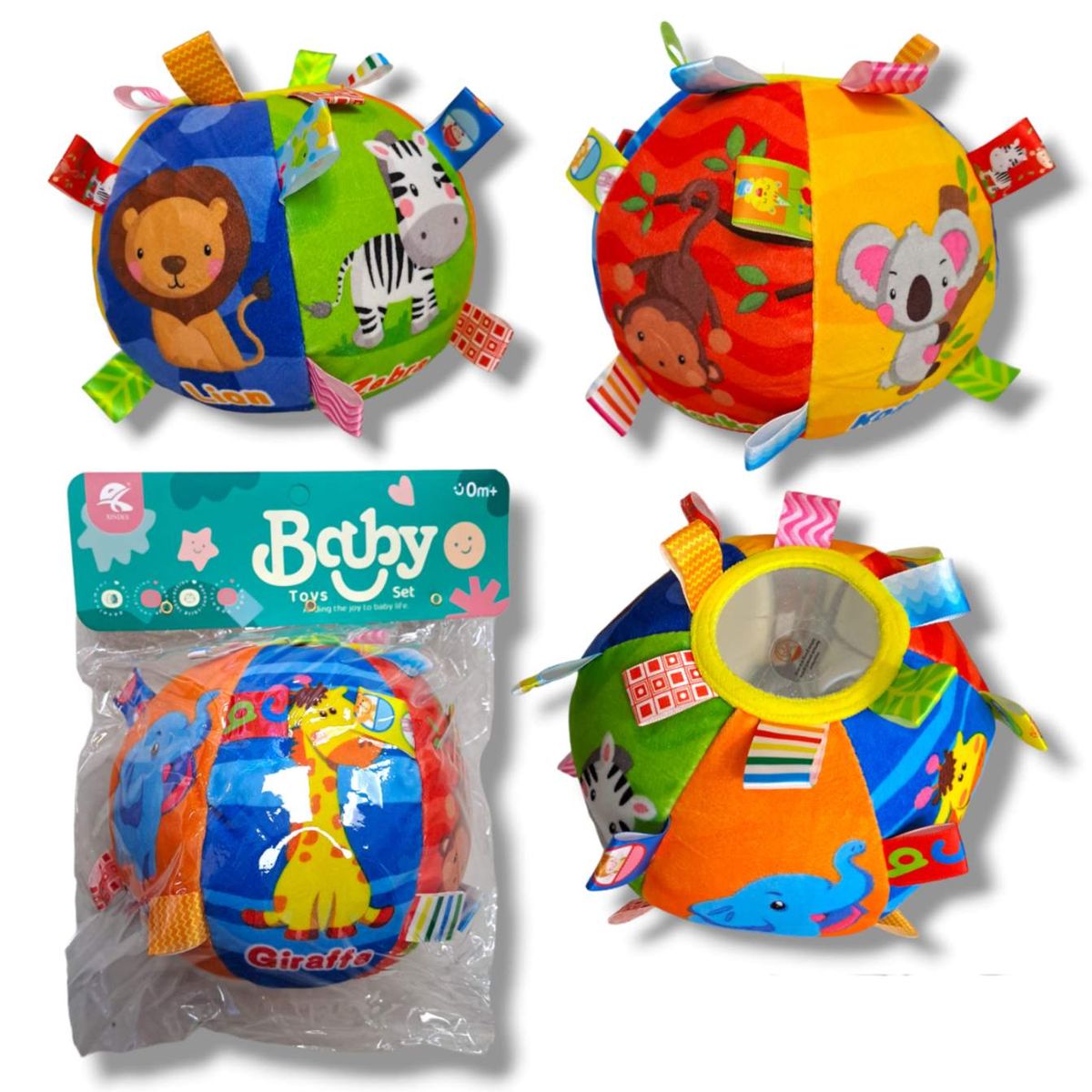 GENERICO - Pelota Tela Sonajero de Estimulación con Espejo