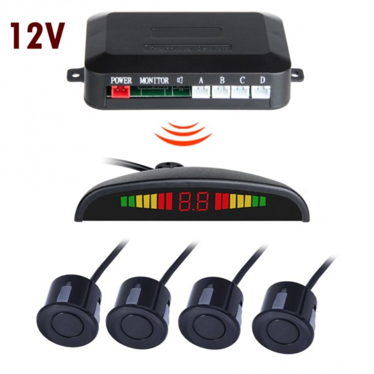 GENERICO - SENSORES DE RETROCESO PARA AUTO 12V