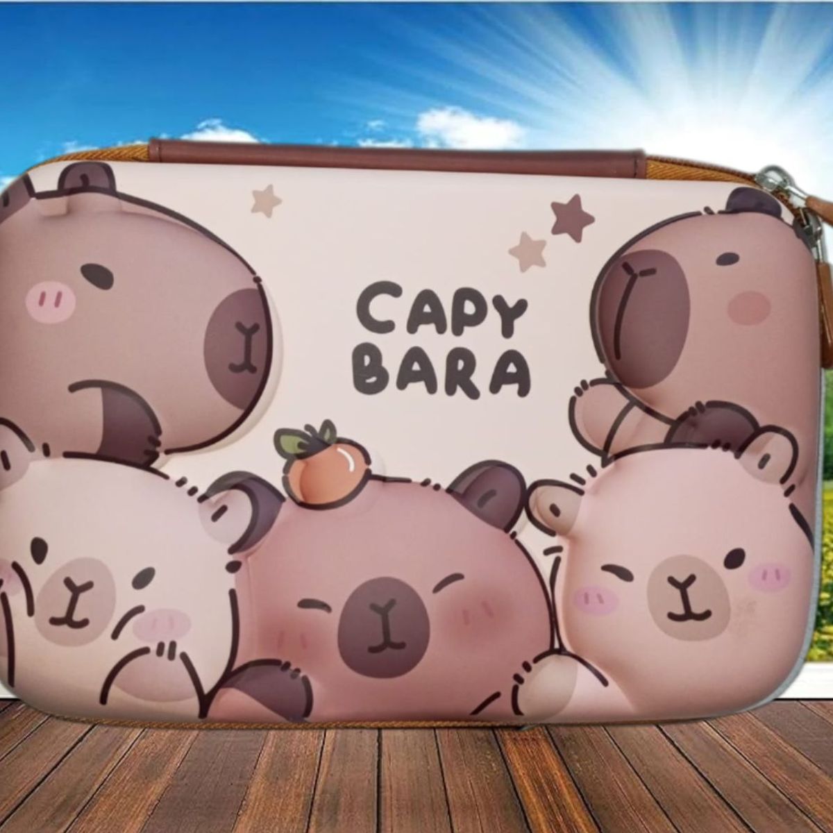 GENERICO - CARTUCHERA GRANDE 3D CAPIBARA ESCOLAR PARA NIÑOS KAWAII