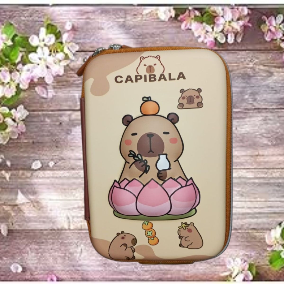 GENERICO - CARTUCHERA GRANDE 3D CAPIBARA ESCOLAR PARA NIÑOS KAWAII