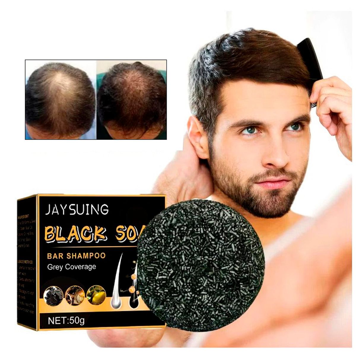 GENERICO - Jabón de carbon previene la caida del cabello