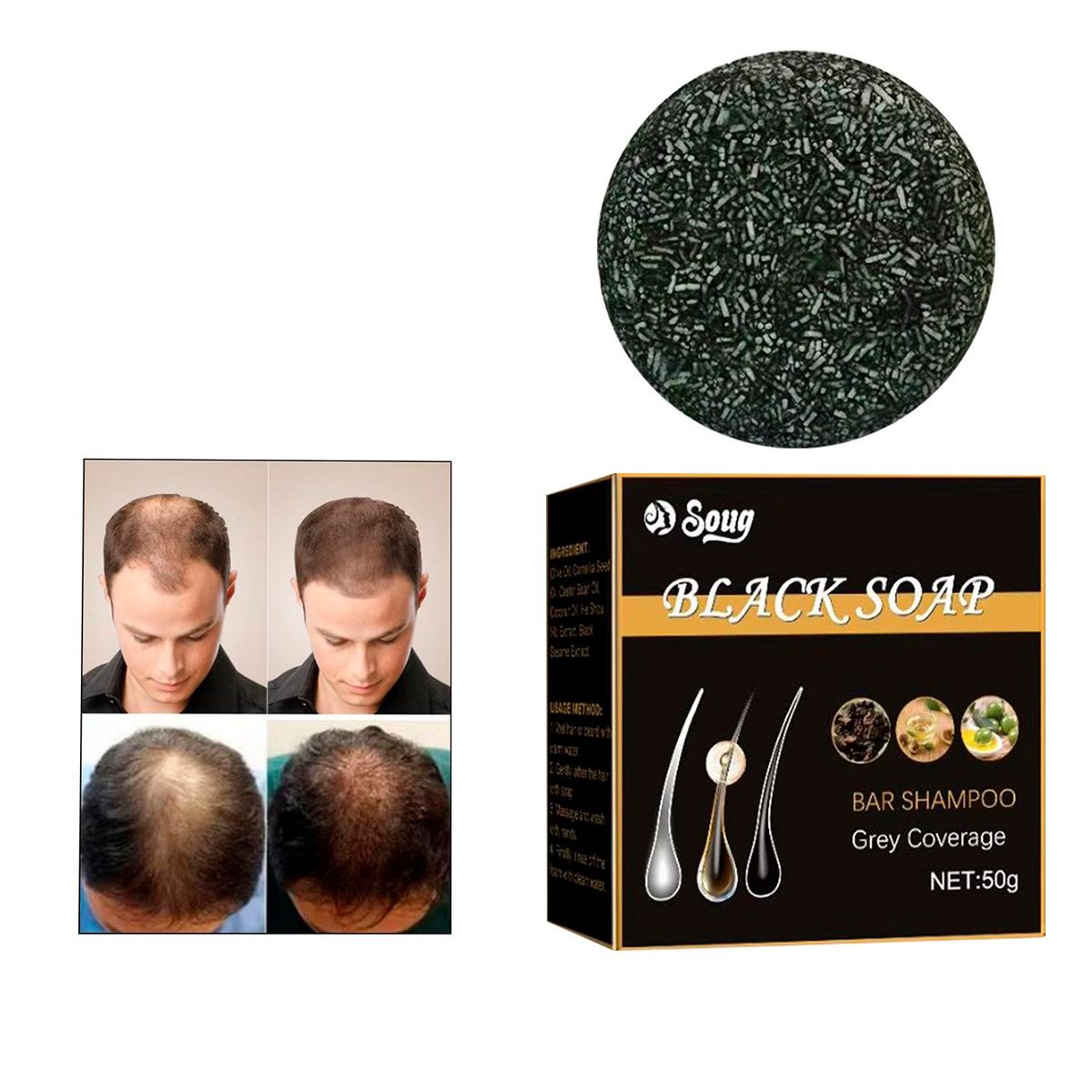 GENERICO - Jabón de carbon fortalece nutre y crece el cuero cabelludo