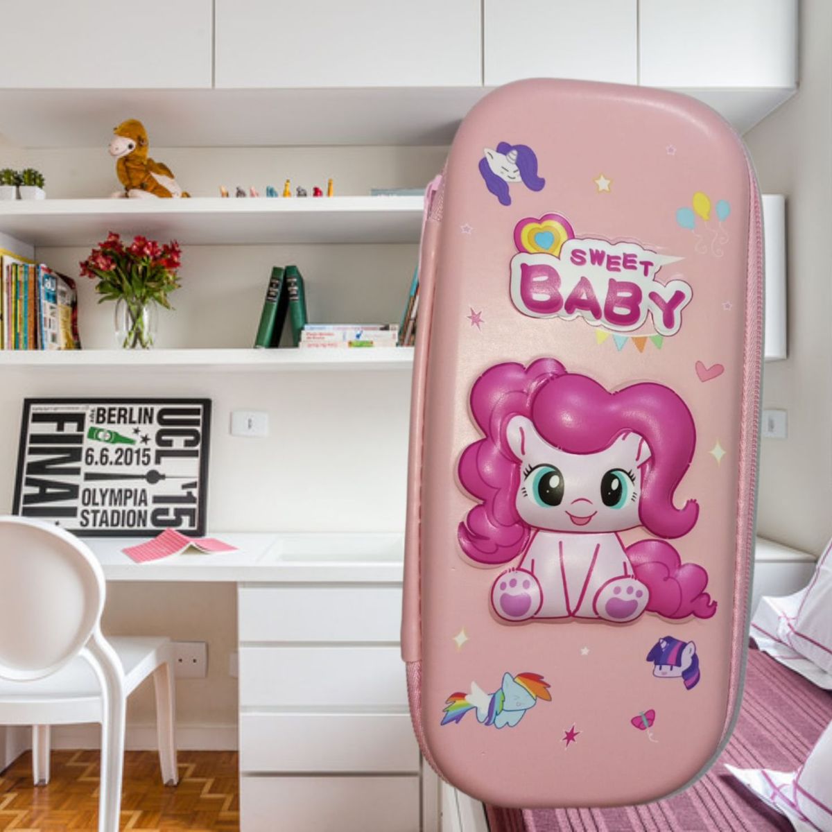 GENERICO - CARTUCHERA ORGANIZADOR NECESER ESTUCHE 3D ESCOLAR NIÑAS - NIÑOS KAWAII