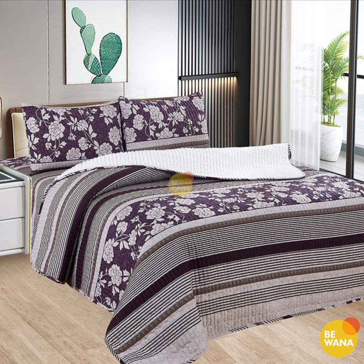 CASATEX - CUBRECAMA Tela Hipoalergénico con Carnero KING + Set de Sábanas