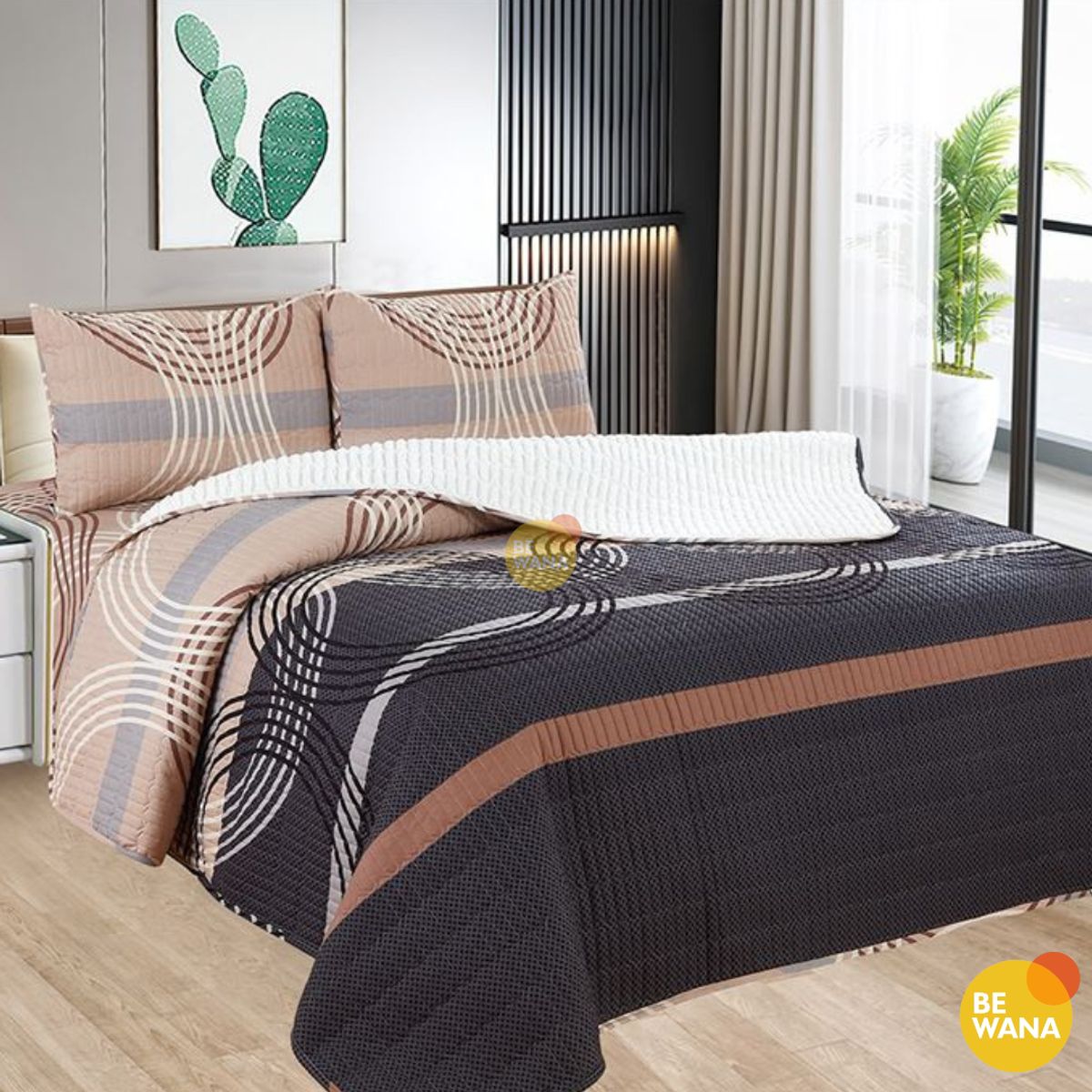 CASATEX - CUBRECAMA Tela Hipoalergénico con Carnero KING + Set de Sábanas