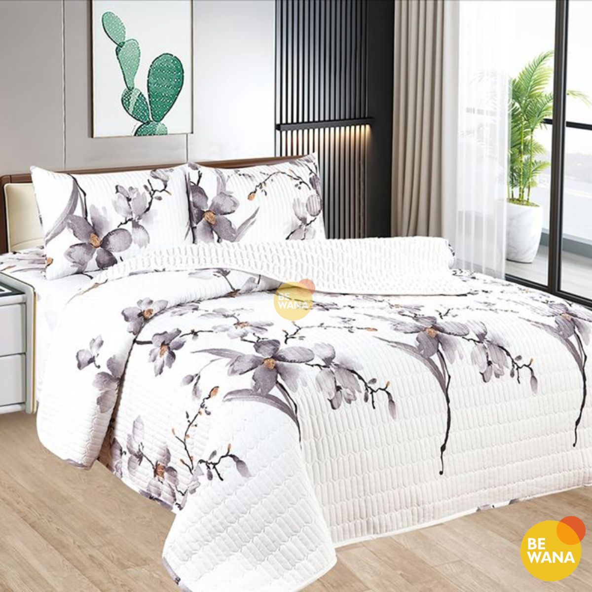 CASATEX - CUBRECAMA Tela Hipoalergénico con Carnero KING + Set de Sábanas