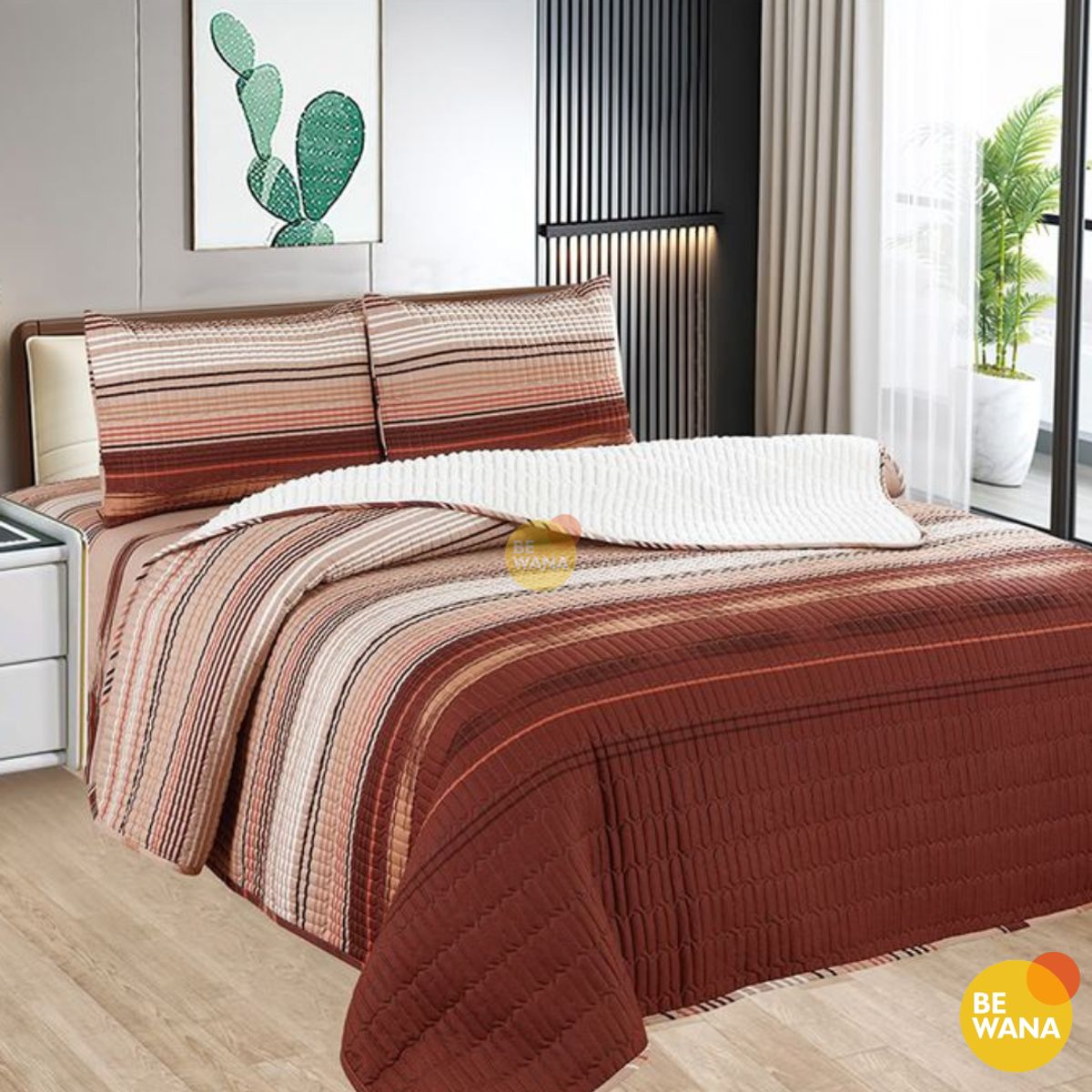 CASATEX - CUBRECAMA Tela Hipoalergénico con Carnero KING + Set de Sábanas