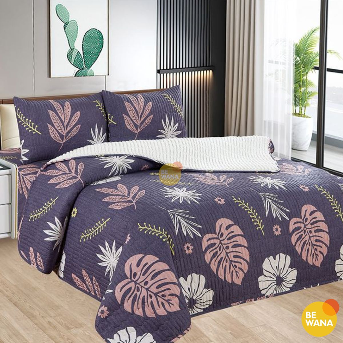 CASATEX - CUBRECAMA Tela Hipoalergénico con Carnero KING + Set de Sábanas