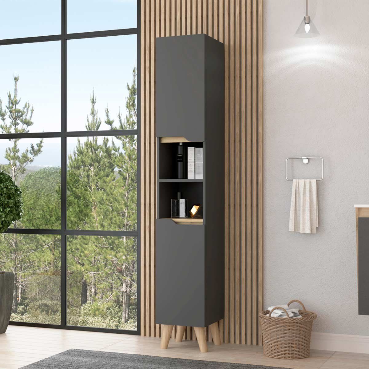 GENERICO - COLUMNA PARA BAÑO ATENAS  DUNA-PLOMO - ENVÍO ARMADO Y MELAMINA 18mm