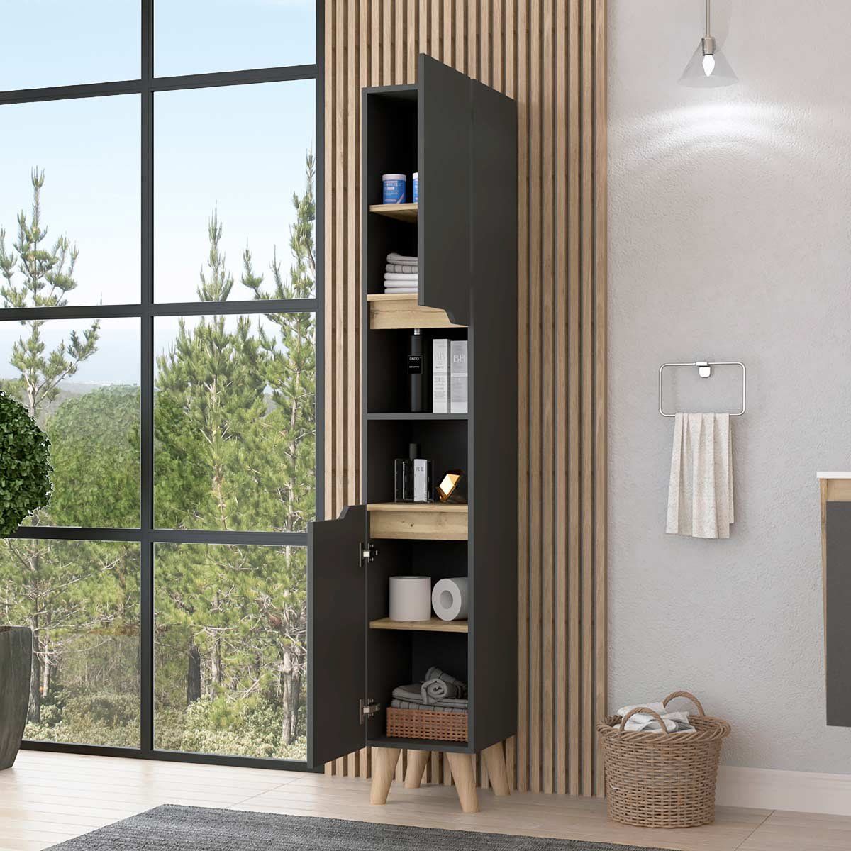 GENERICO - COLUMNA PARA BAÑO ATENAS  DUNA-PLOMO - ENVÍO ARMADO Y MELAMINA 18mm