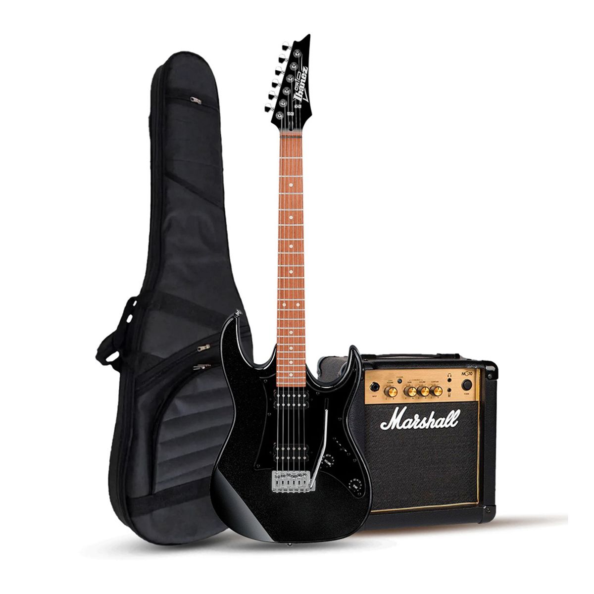 IBANEZ - GIO GRX20 BLACK NIGHT - MARSHALL 10W
