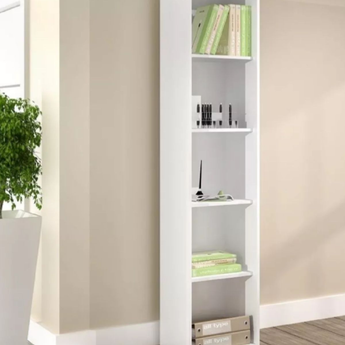 NACION MUEBLES - LIBRERO NACION MUEBLES BRIAN COLOR BLANCO