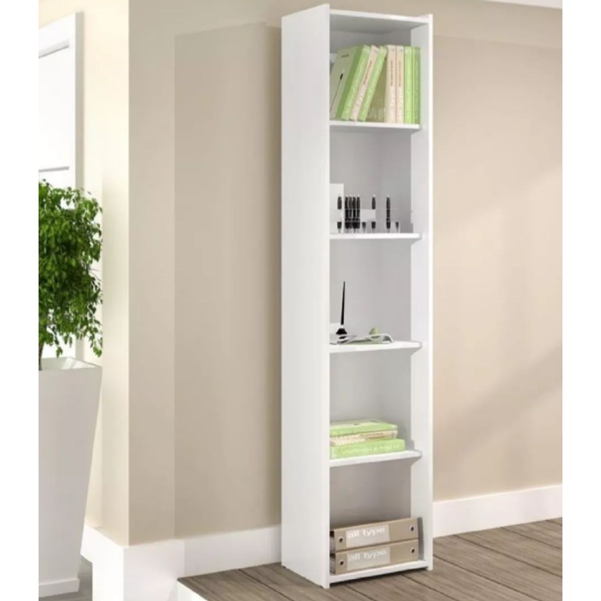 NACION MUEBLES - LIBRERO NACION MUEBLES BRIAN COLOR BLANCO