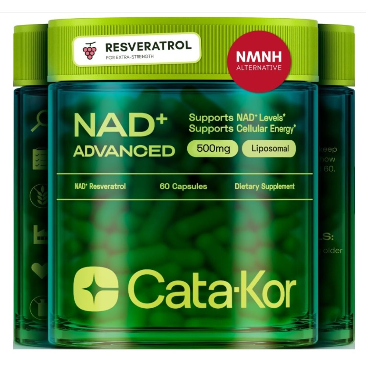GENERICO - NAD Resveratrol 500 mg 60 capsulas Catakor – Reus Research