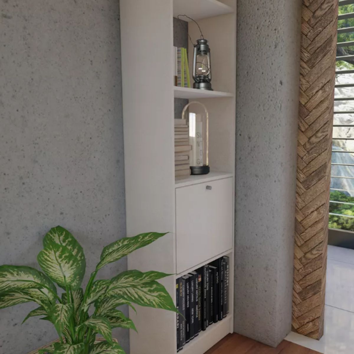 NACION MUEBLES - LIBRERO NACION MUEBLES SPOT COLOR BLANCO