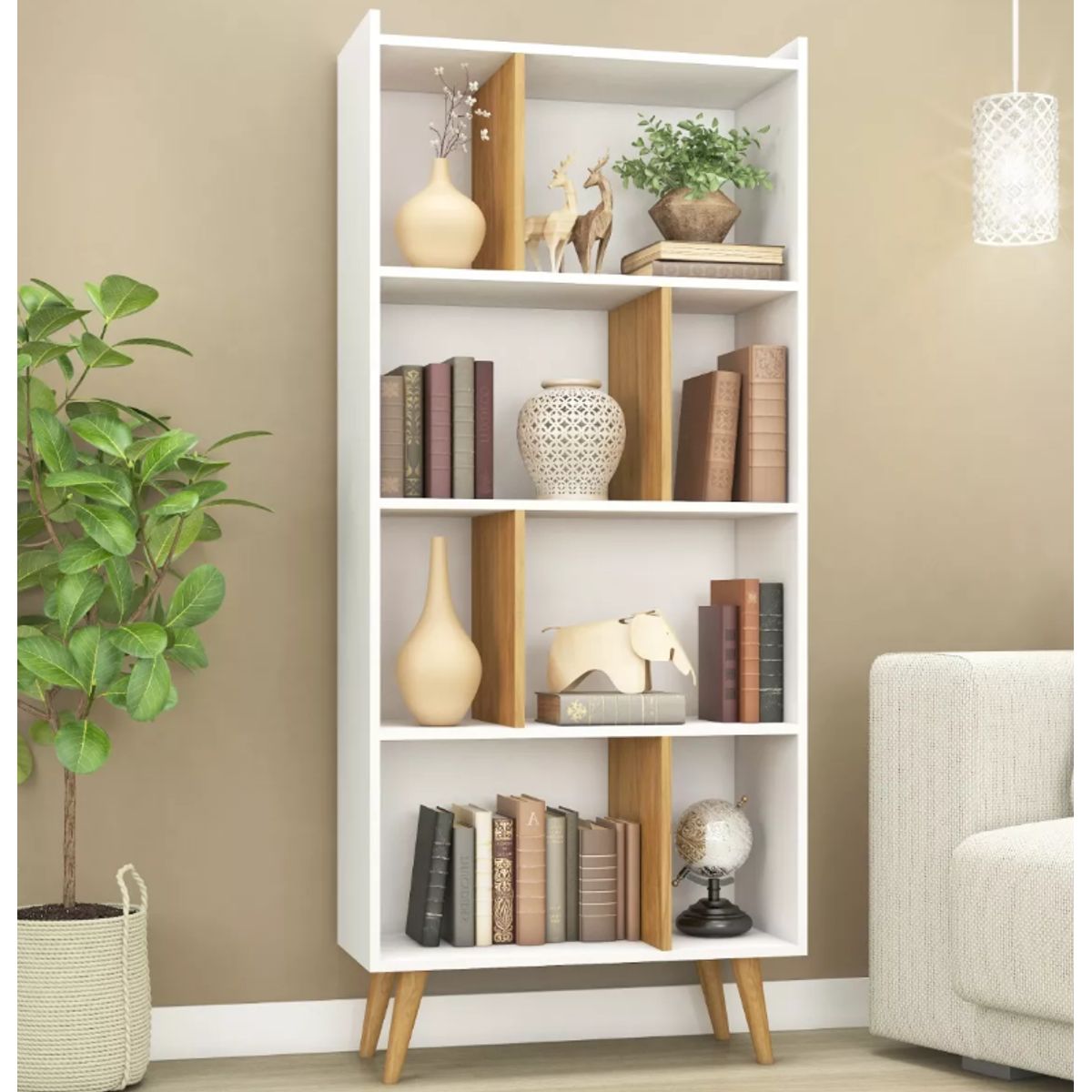 NACION MUEBLES - LIBRERO NACION MUEBLES COMPE COLOR BLANCO