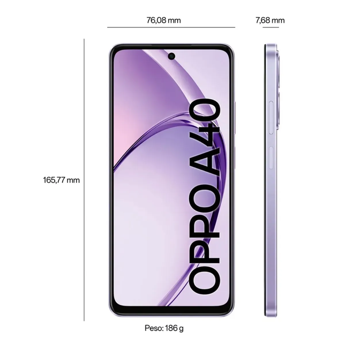 OPPO - Celular OPPO A40 4G 256GB 4GB RAM 66 cámara principal 50MP + 5MP Lila