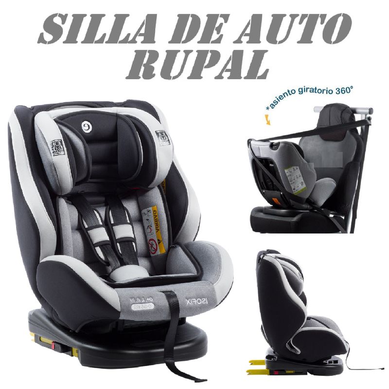 EBABY - Silla de Auto Giratorio sistema ISOFIX Rupal -Gris