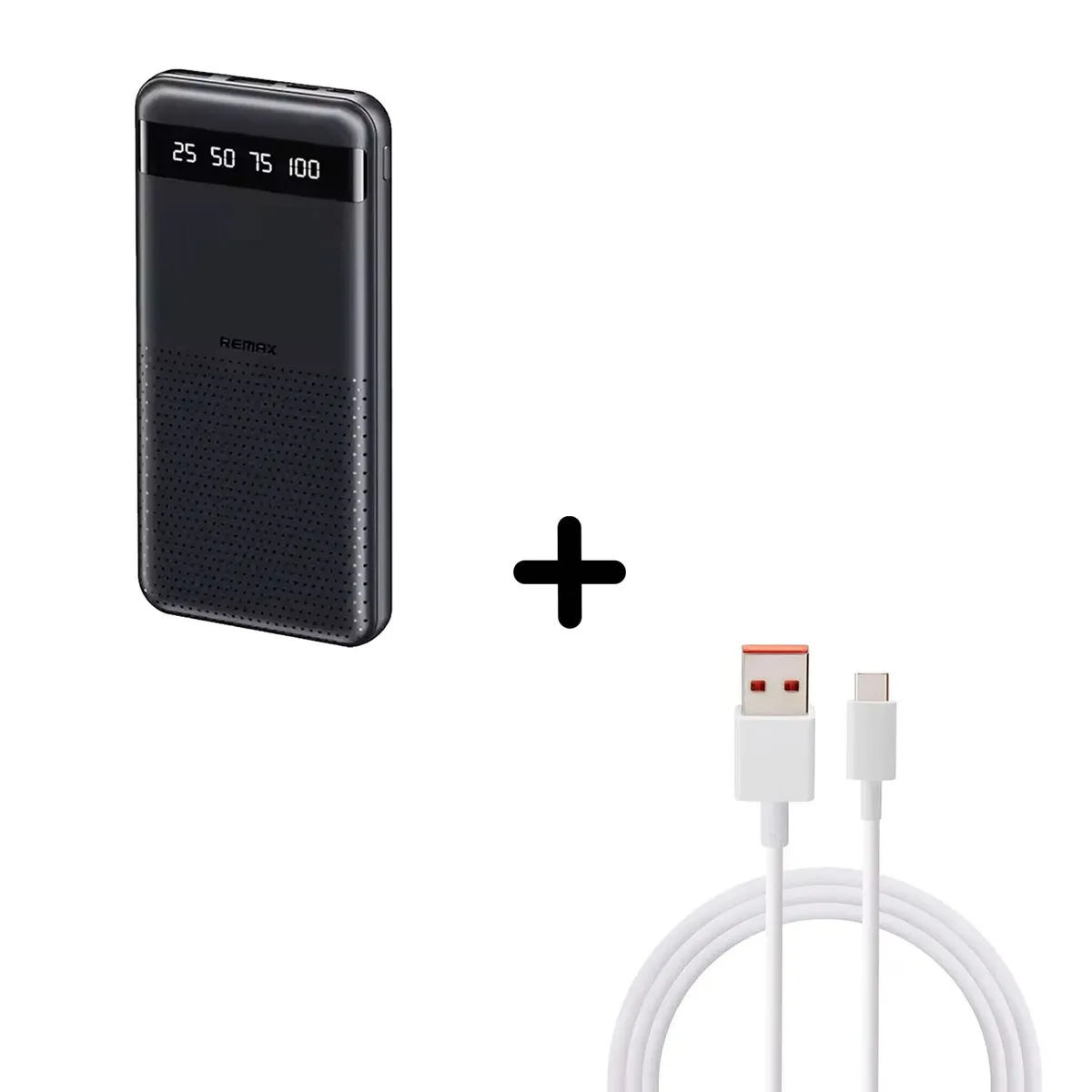 REMAX - Combo Cargador Portátil Remax RPP-10 + cable USB Xiaomi 6A Carga Turbo