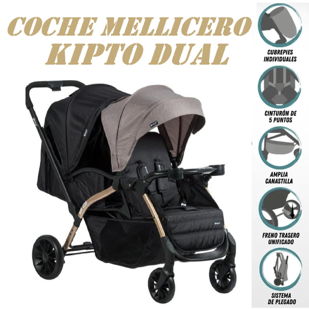 EBABY - Nuevo Coche Mellicero Ebaby Kipto Dual -Beige