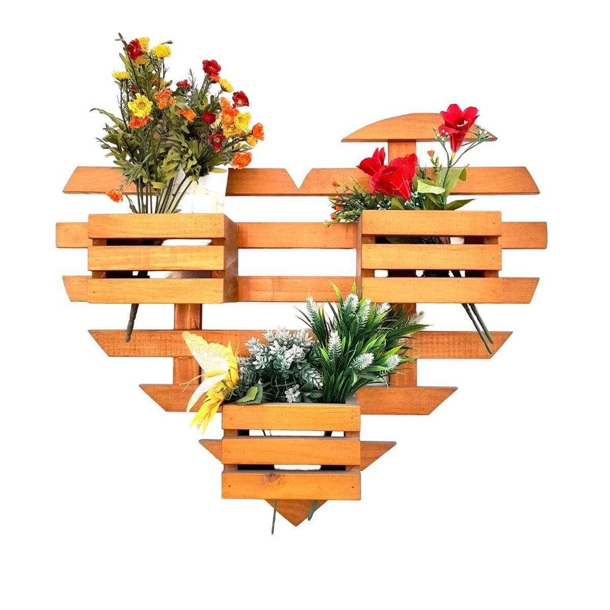 GENERICO - JARDIN VERTICAL EN FORMA DE CORAZON DE MADERA