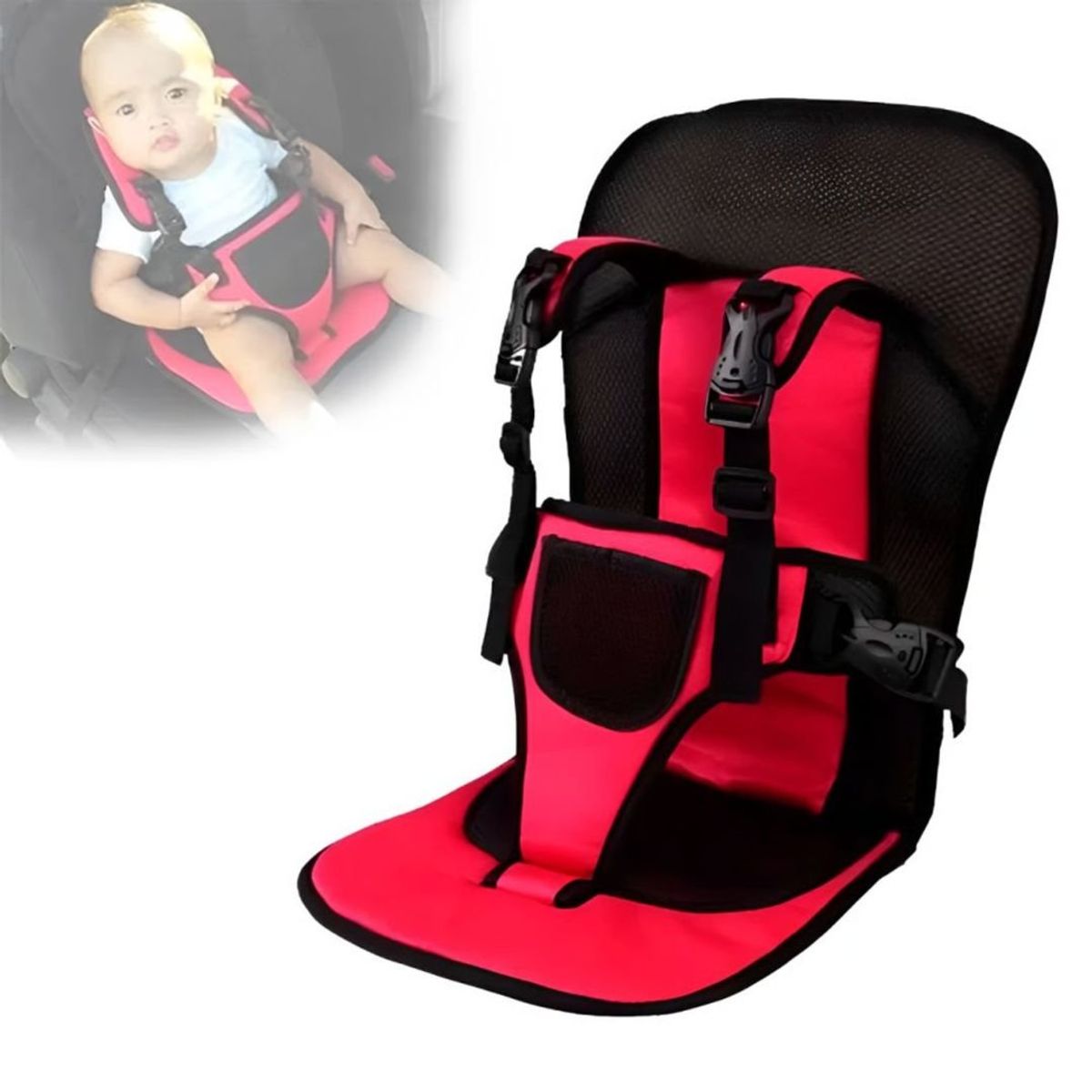 GENERICO - Silla Carro Bebe Seguridad Cinturón Infantil Niños Rojo
