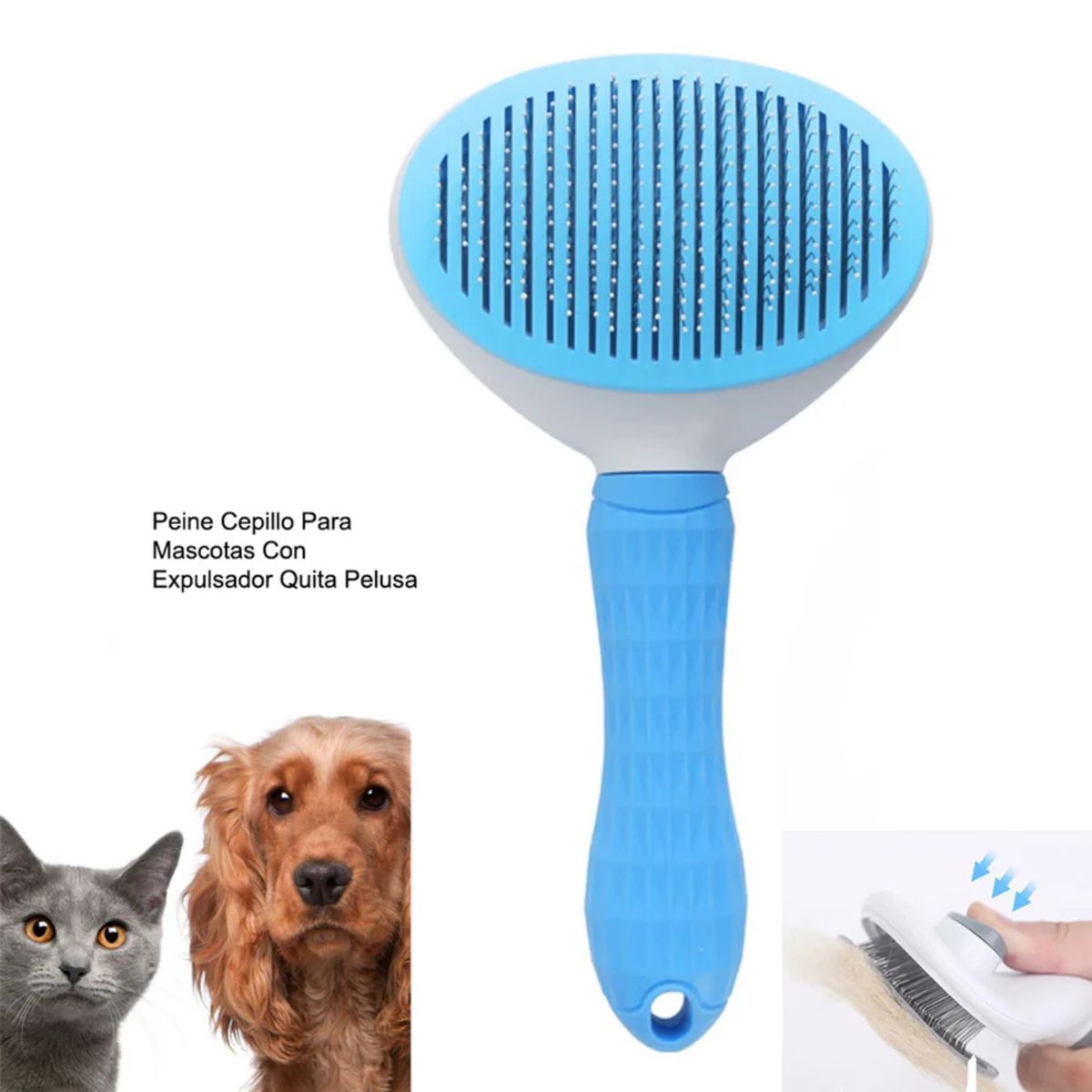 ROHS - Cepillo para Mascotas con Botón Removedor saca pelusa