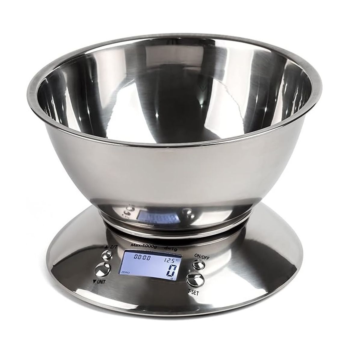 OEM - Balanza Digital Gramera 5kg Acero Inoxidable Termómetro Temporizador