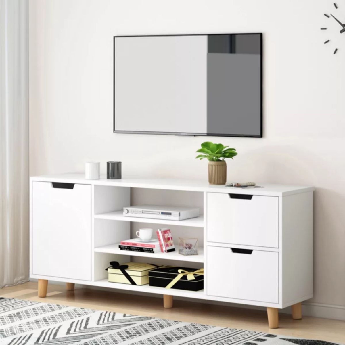 NACION MUEBLES - MUEBLE PARA TV NACION MUEBLES TRYH COLOR BLANCO