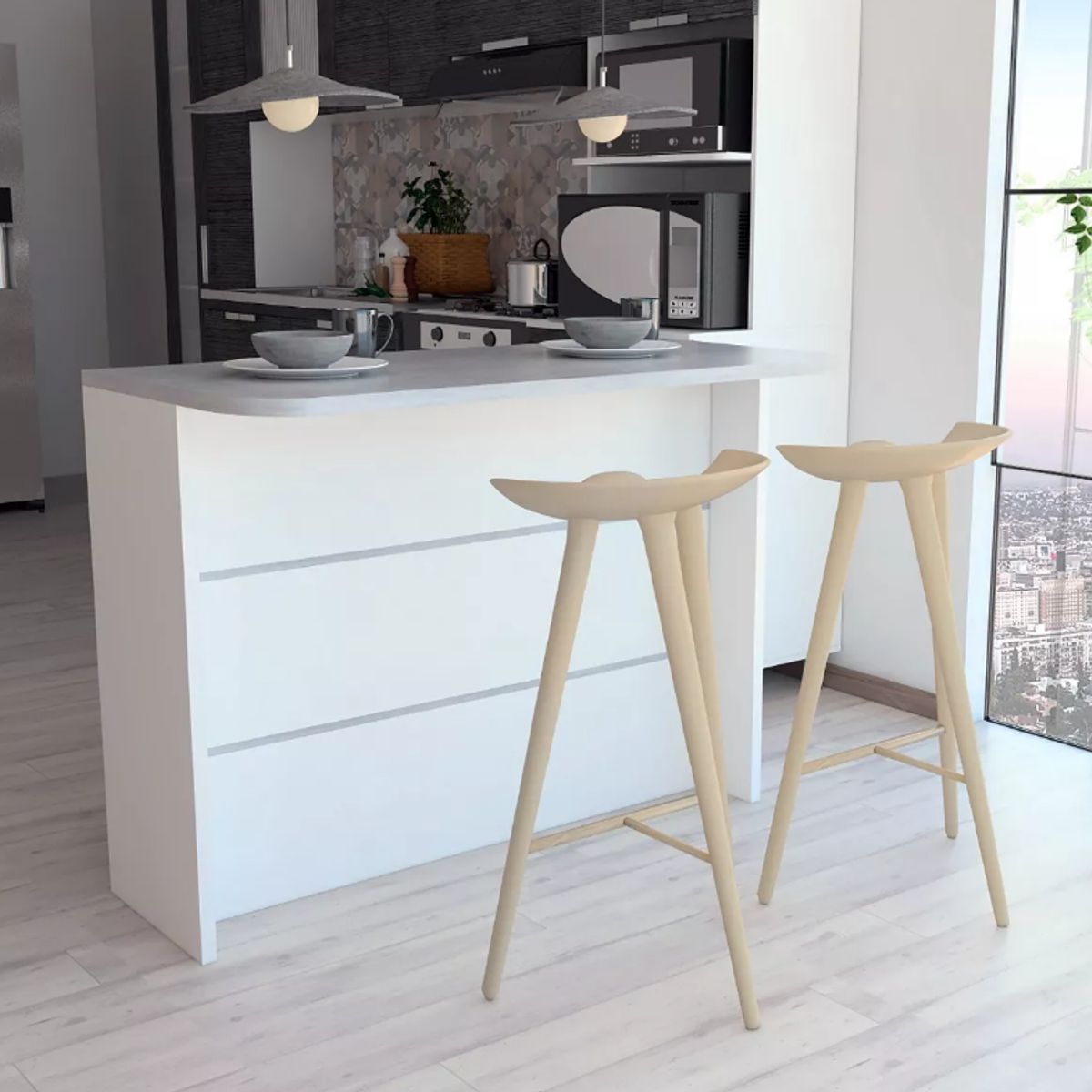 NACION MUEBLES - BARRA NACION MUEBLES VEGETTO COLOR BLANCO