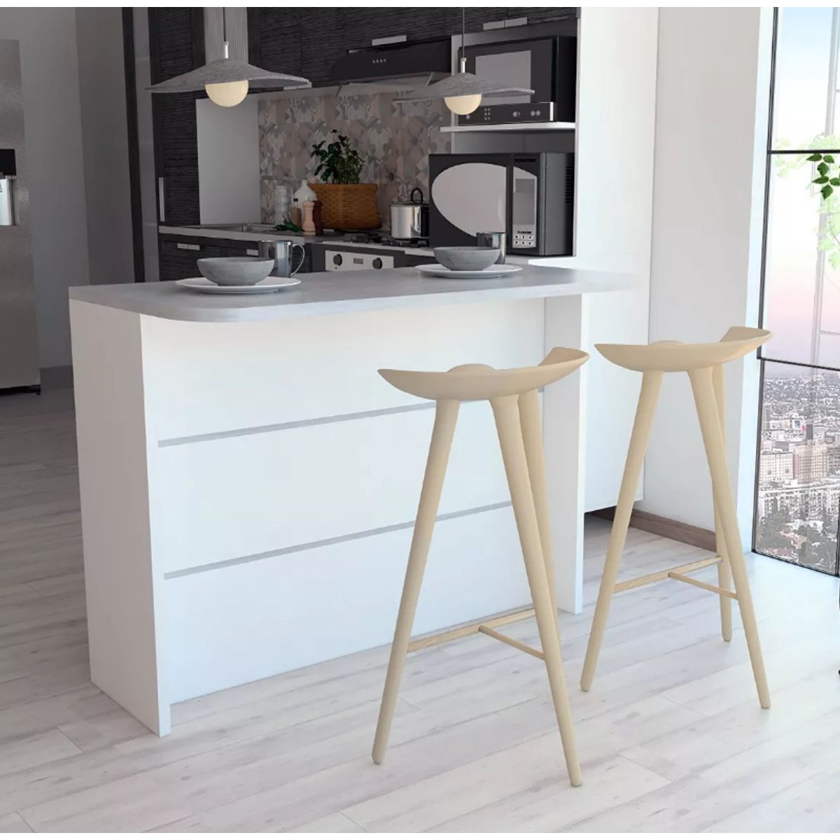 NACION MUEBLES - BARRA NACION MUEBLES VEGETTO COLOR BLANCO