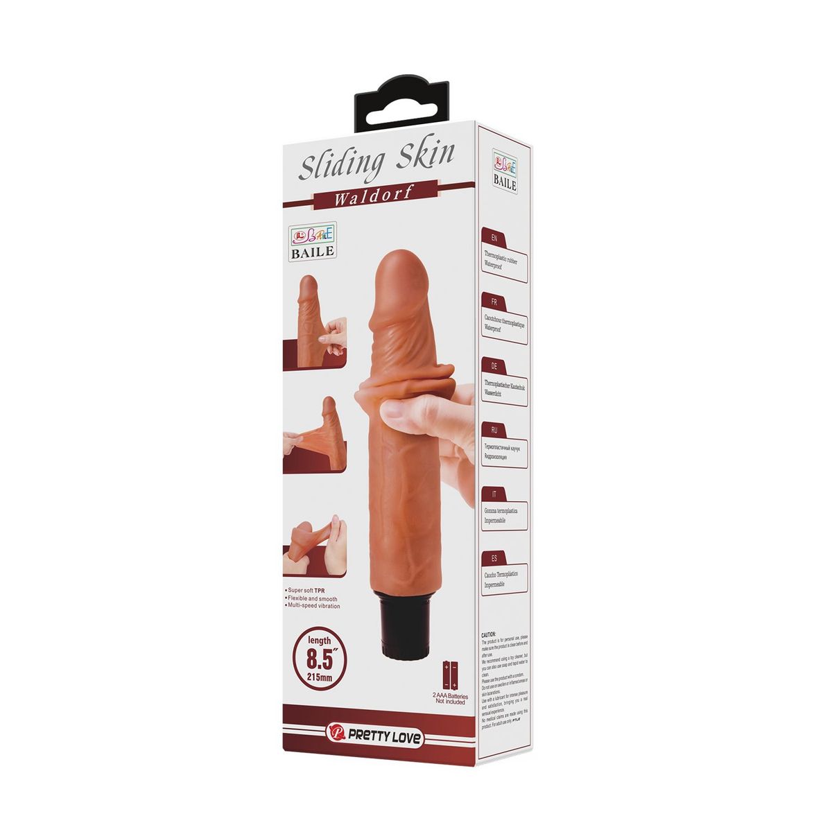 BAILE - Dildo Vibrador Realista Deslizable Waldorf 21.5 cm Ø 4 cm Consolador