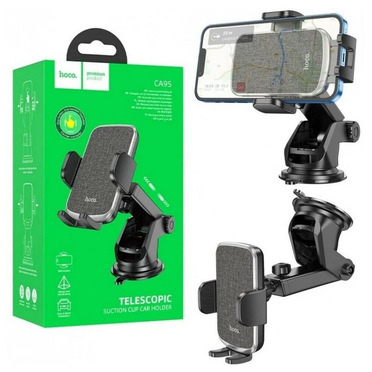 HOCO - Soporte de Telefono Para Carro - Holder Premium Ventosa - Hoco