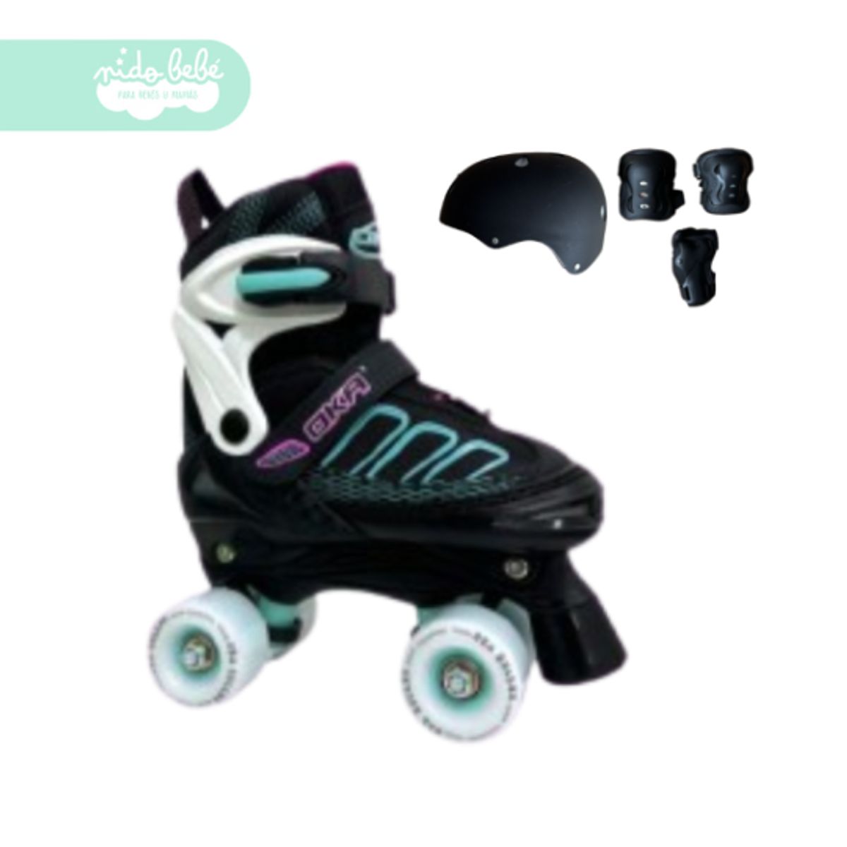 GENERICO - PATIN 4 RUEDAS DE NIÑO LIGTH BLUE TALLA L 37-41