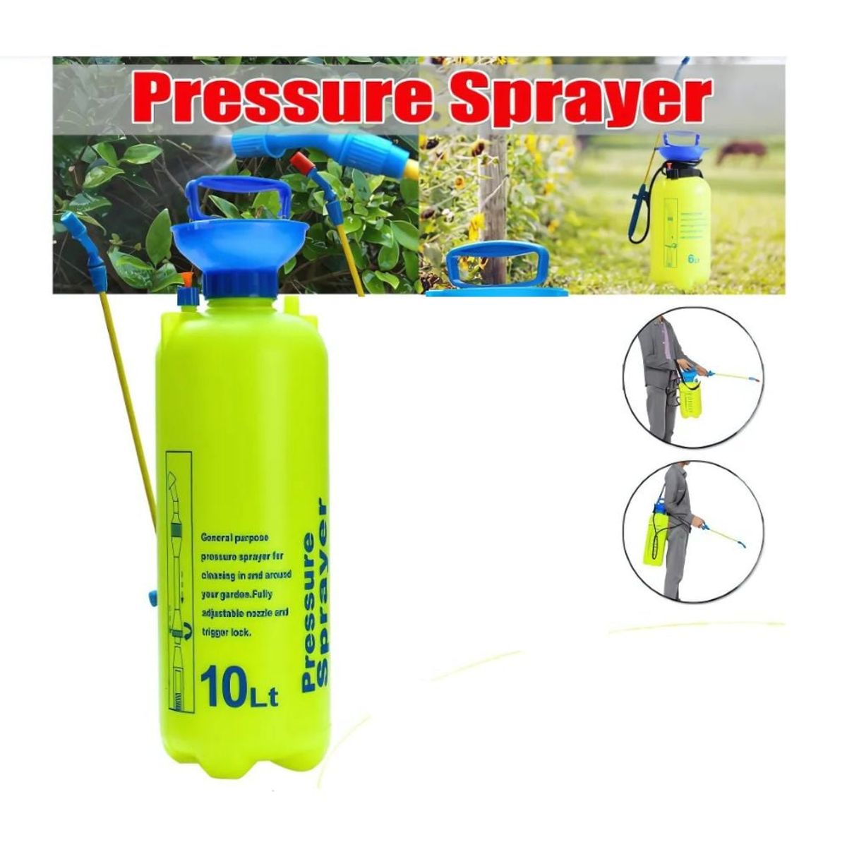 GENERICO - Pulverizador a presión con Bomba Manual de 10 Litros