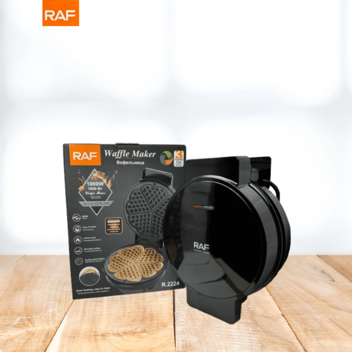 RAFF - Maquina de wafles en forma de corazón- RAFF