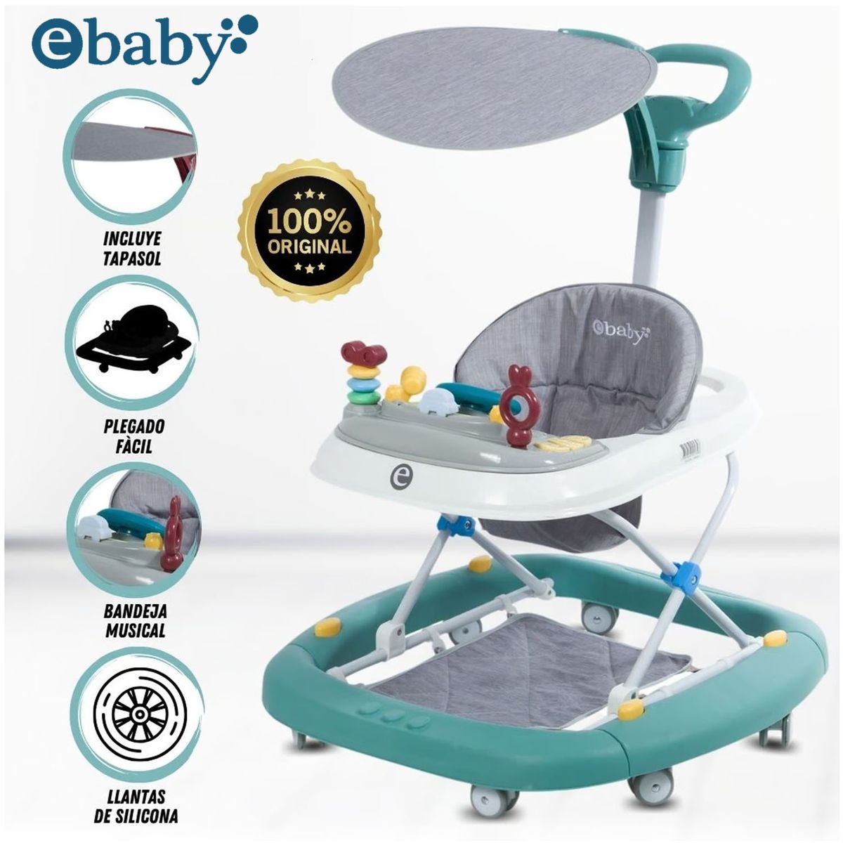 EBABY - Andador Mecedora «FLO BABY» Edición Limitada Light Blue