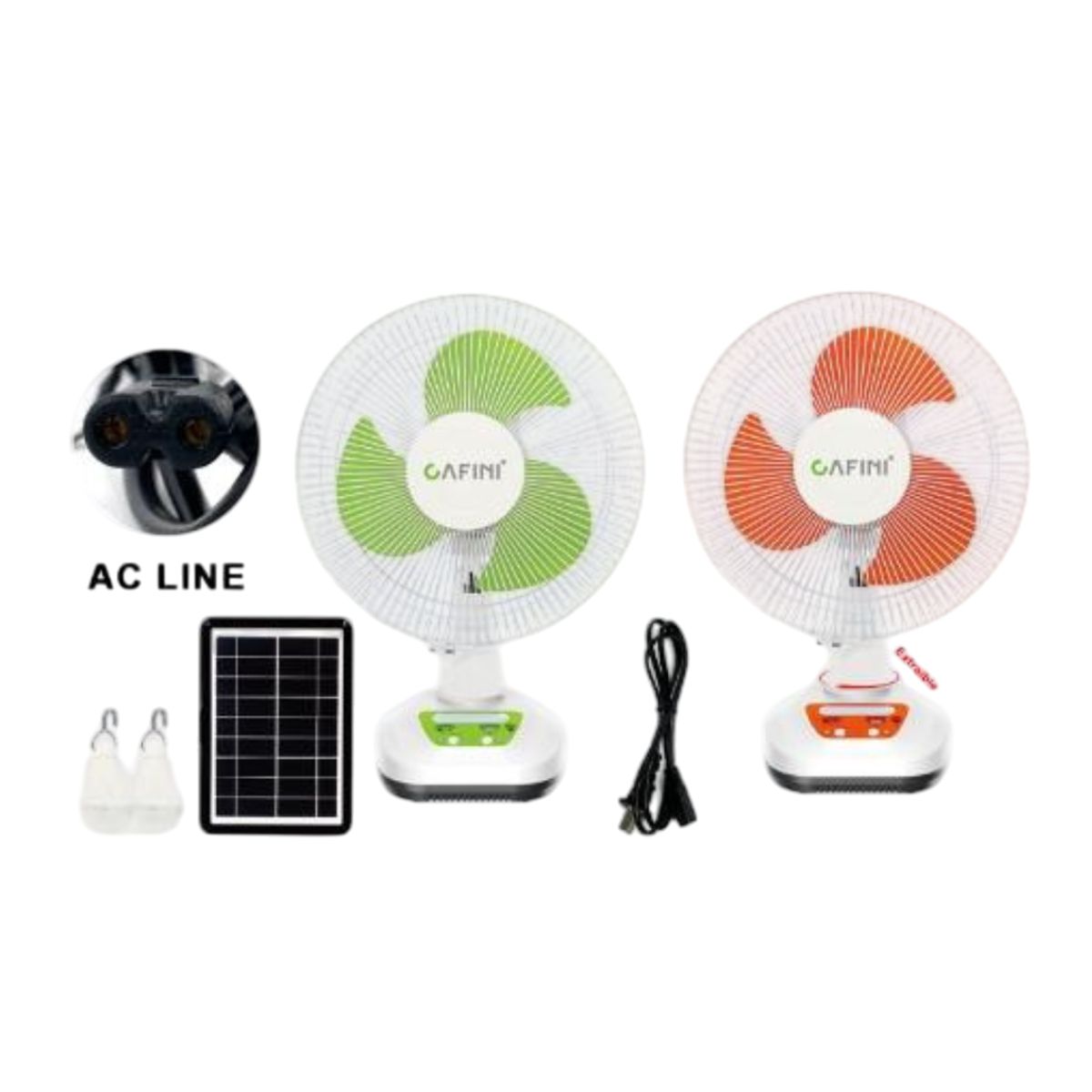 CAFINI - Ventilador Cafini CN-F2512BT Portátil con Panel Solar de 12 Pulgadas