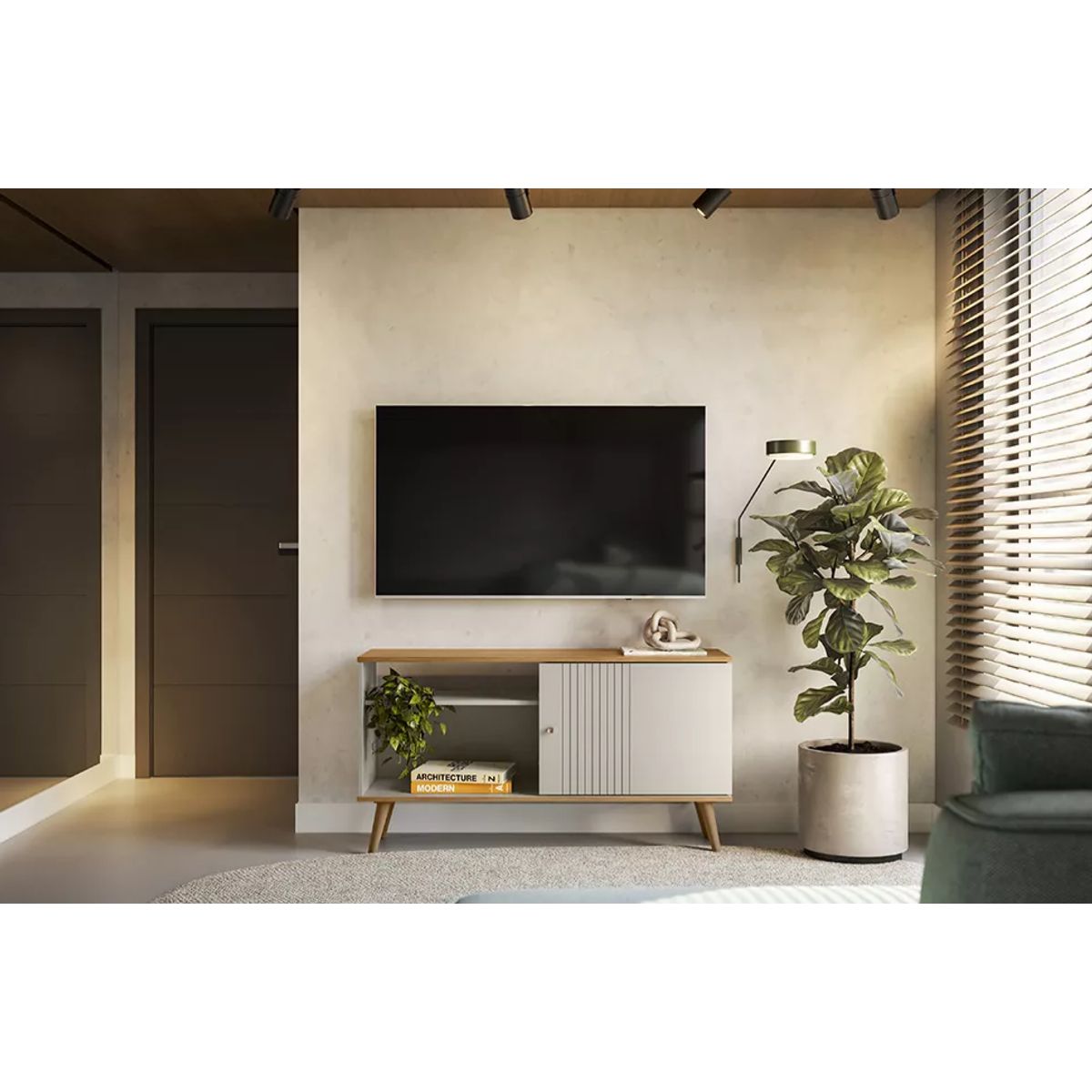 NACION MUEBLES - MUEBLE PARA TV NACION MUEBLES GOGETA COLOR BLANCO