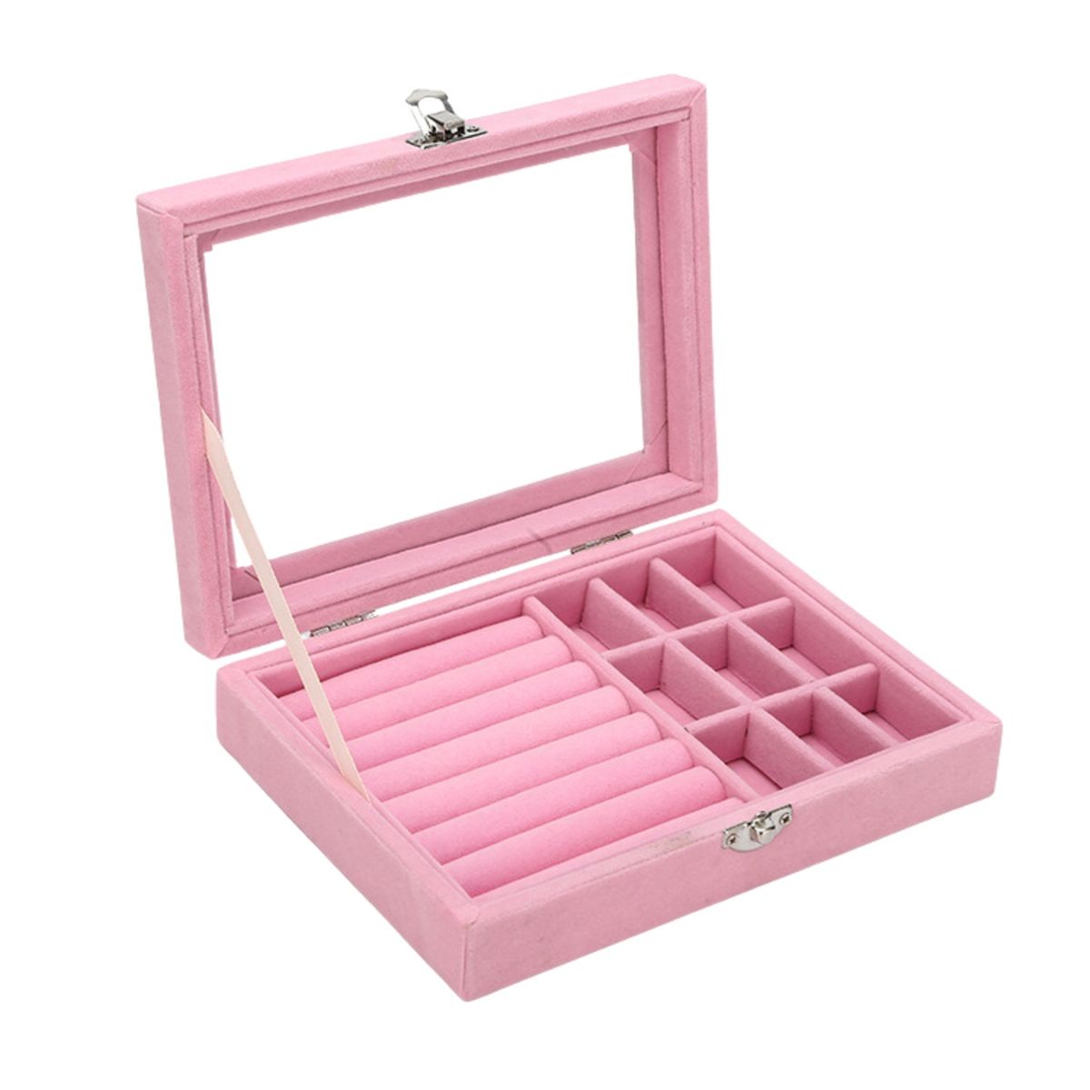 GENERICO - Joyero Organizador Con 9 Compartimentos Y Terciopelo