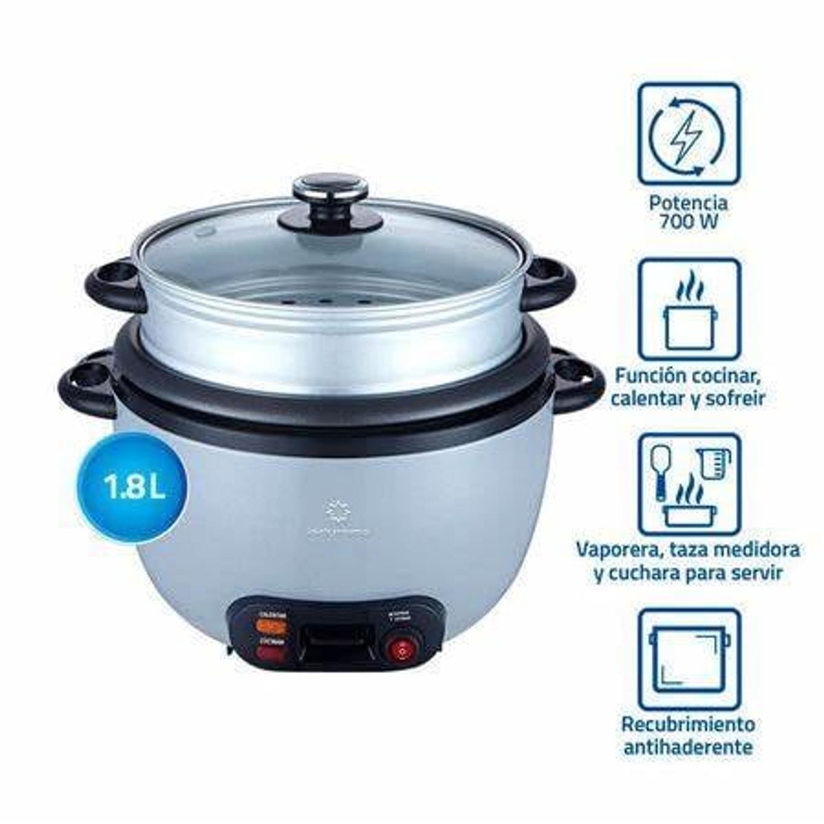 INDURAMA - Olla Arrocera con Vaporera Indurama 18L OAI-GR18 Gris