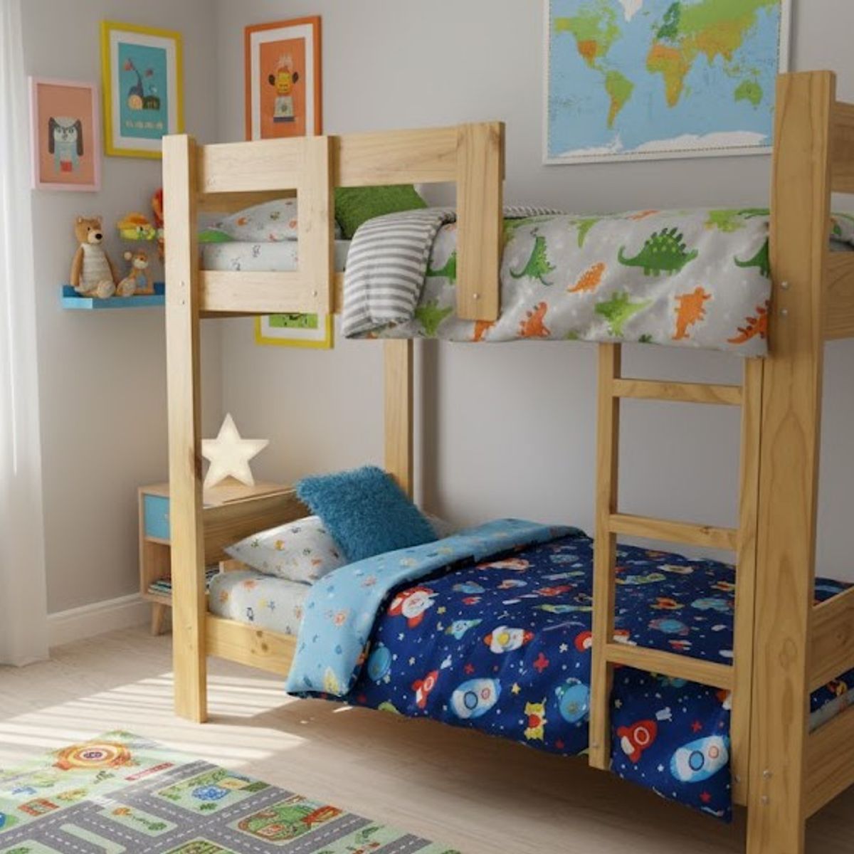 GENERICO - CAMAROTE DE 1 .5PLZ PINO COLOR NATURAL